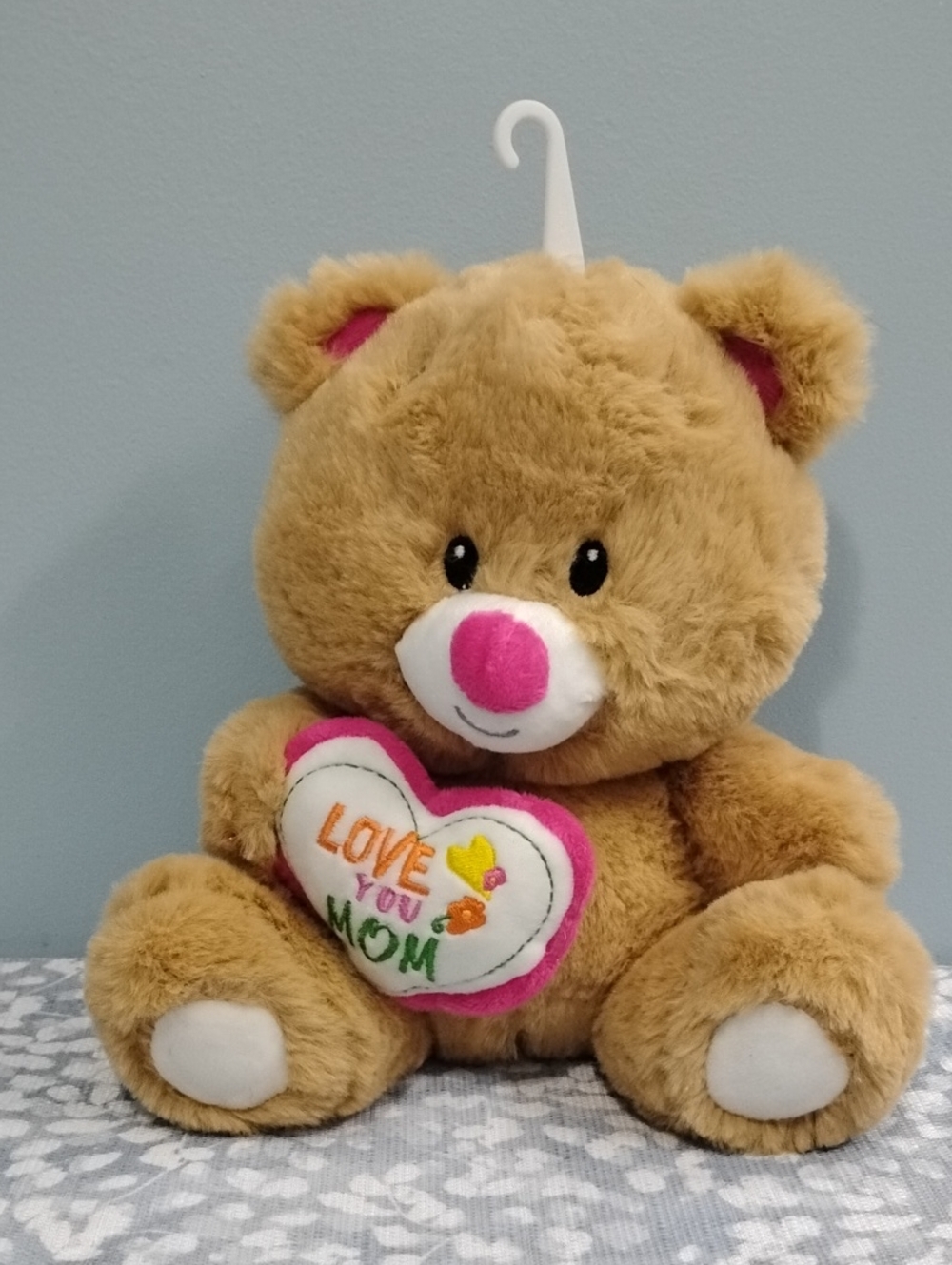 American Greetings Brown Teddy Bear with Pink and White Accents